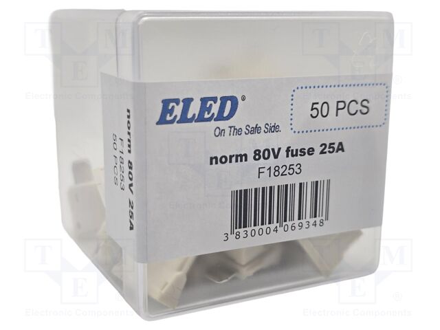 Fuse: fuse; 25A; 80VDC; automotive; 19mm; 19x5.1x20mm