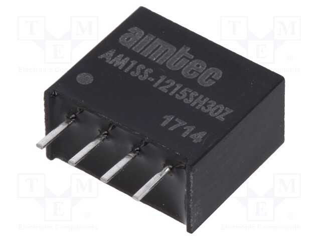 Converter: DC/DC; 1W; Uin: 10.8÷13.2V; 15VDC; Iout: 67mA; SIP4; 1.5g