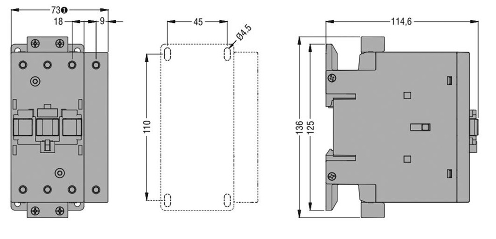 Contactor: 4-pole; NO x4; 24VAC; 60A; DIN; BF; screw terminals