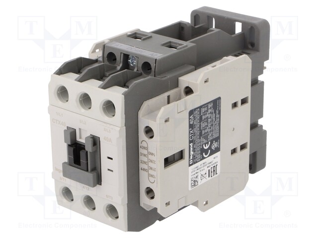 Contactor: 3-pole; NO x3; Auxiliary contacts: NC x2,NO x2; 48VDC