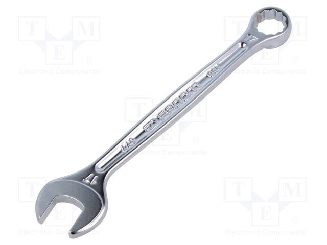 Wrench; combination spanner; 17mm; L: 202mm; satin