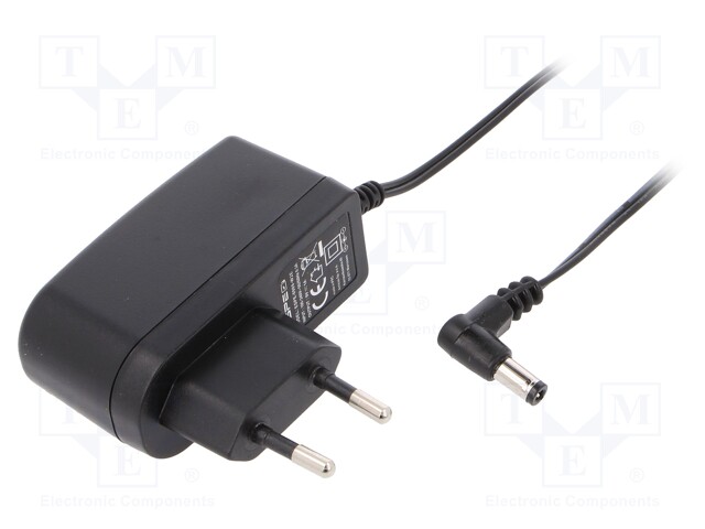 Power supply: switched-mode; 9VDC; 1A; Out: 5,5/2,5; 9W; Plug: EU