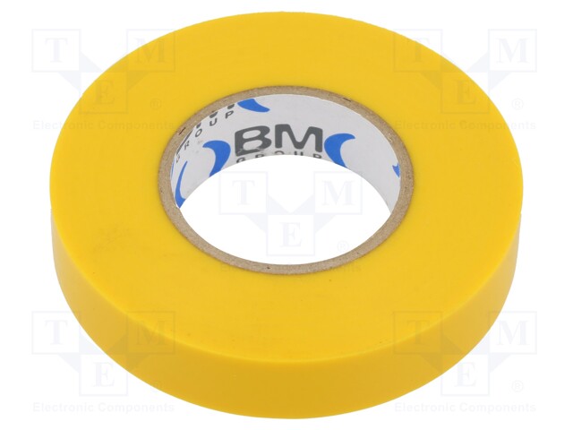 Tape: electrical insulating; W: 15mm; L: 25m; Thk: 0.15mm; yellow