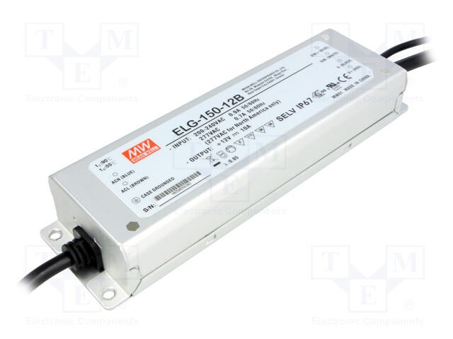 Power supply: switched-mode; LED; 151.2W; 54VDC; 2.8A; 100÷305VAC