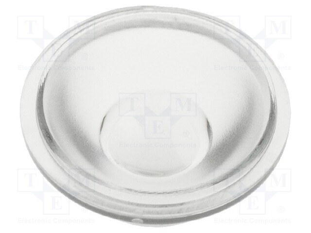 LED lens; round; colourless; 45°