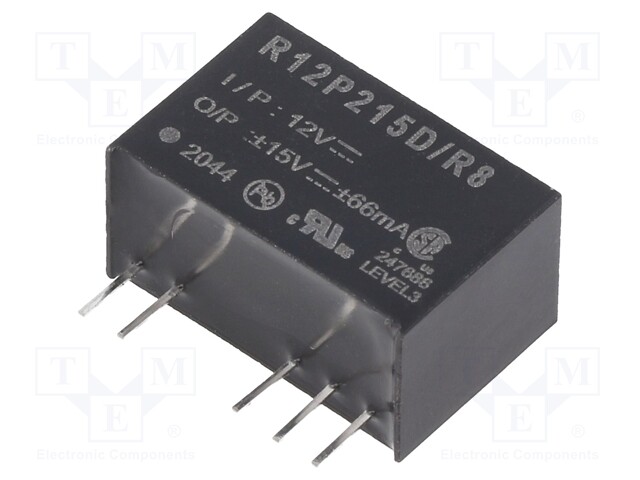 Converter: DC/DC; 2W; Uin: 10.8÷13.2V; Uout: 15VDC; Uout2: -15VDC