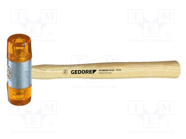 Hammer; 320mm; round; hard cellulose acetate; wood (ash); Ø: 40mm