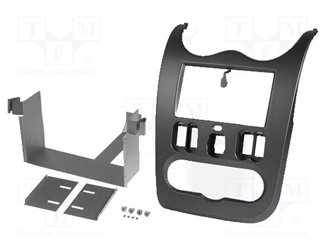 Radio mounting frame; Dacia; 2 DIN; grey (matt)