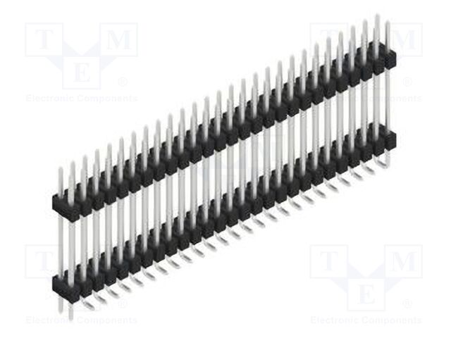 Connector: pin strips; pin header; male; PIN: 54; 2.54mm; SMT; 2x27