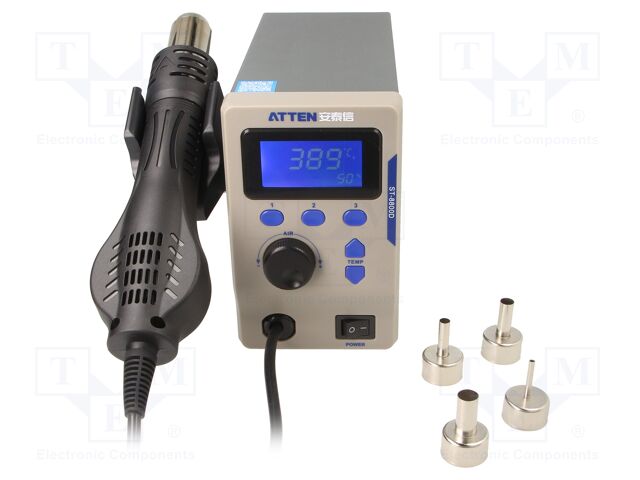 Hot air soldering station; digital; 800W; 100÷500°C; 30÷120l/min