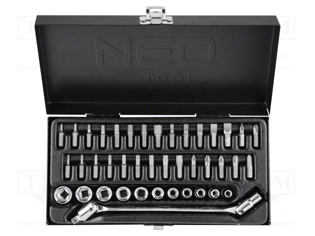 Wrenches set; 6-angles,socket spanner; Mounting: 1/4"; 41pcs.
