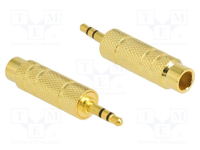 Adapter; Jack 3.5mm 3pin plug,Jack 6.35mm 3pin socket
