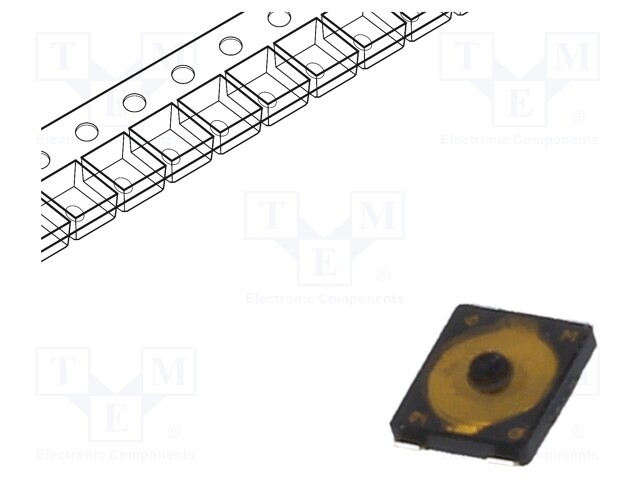 Microswitch TACT; SPST; Pos: 2; 0.02A/15VDC; SMT; none; 3.4N; 0.7mm