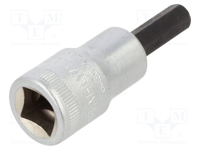 Socket; hex key,socket spanner; HEX 1/4"; 3/8"; 52mm; 49A