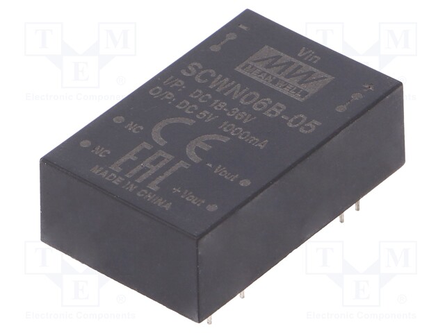 Converter: DC/DC; 6W; Uin: 18÷36V; 5VDC; Iout: 1000mA; DIP24; 12.5g