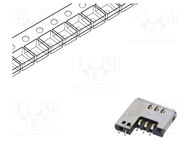 Connector: for cards; Mini SIM; push-pull,with on/off switch