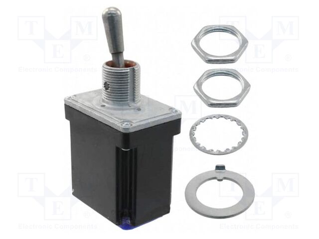 Switch: toggle; Pos: 2; DPDT; ON-ON; 6A/230VAC; 20A/28VDC; -65÷71°C