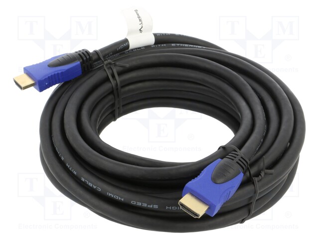 Cable; HDMI 2.0; HDMI plug,both sides; PVC; 7.5m; black; 30AWG
