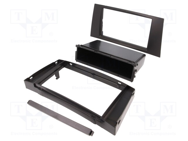 Radio mounting frame; Mercedes; 2 DIN; black