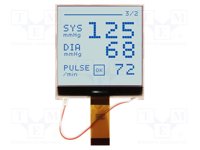 Display: LCD; 128x128; STN Positive; grey; 71.3x75.4x6mm; LED; 5V