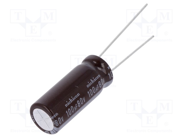 Capacitor: electrolytic; low impedance; THT; 100uF; 80VDC; ±20%