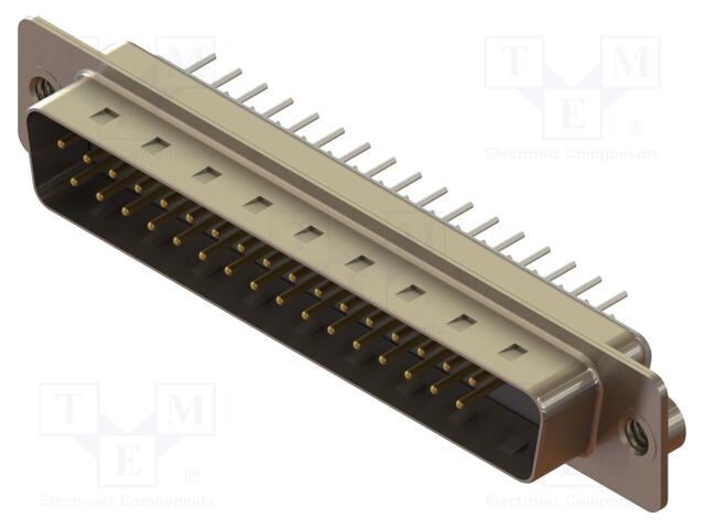 Connector: D-Sub; PIN: 37; socket; male; angled; THT; MHDD