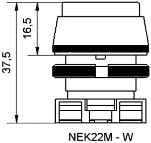 Switch: push-button; Stabl.pos: 1; 22mm; white; IP55; 1000000cycles