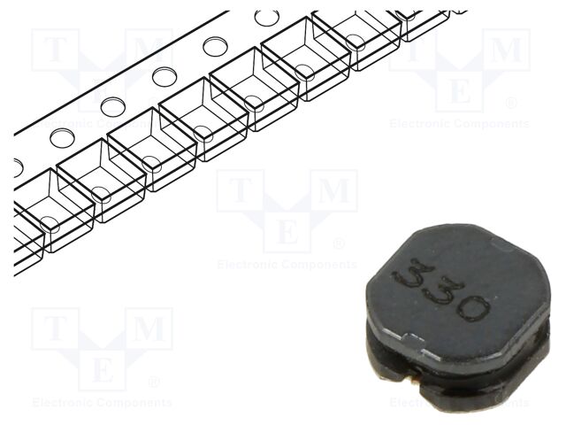 Power Inductor (SMD), 33 µH, 1.7 A, Shielded, 1.9 A, SRN8040 Series, 8mm x 8mm x 4mm