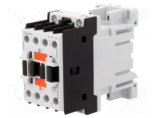 Contactor: 3-pole; NO x3; Auxiliary contacts: NO; 24VDC; 18A; DIN