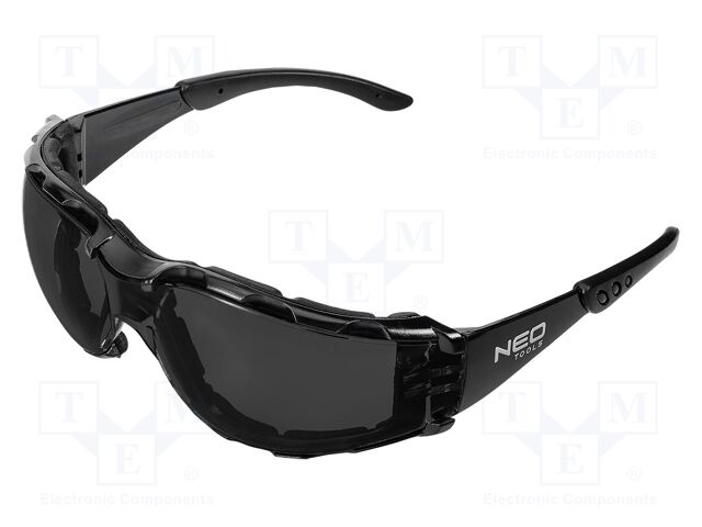 Safety spectacles; Lens: darkened; Resistance to: UV rays