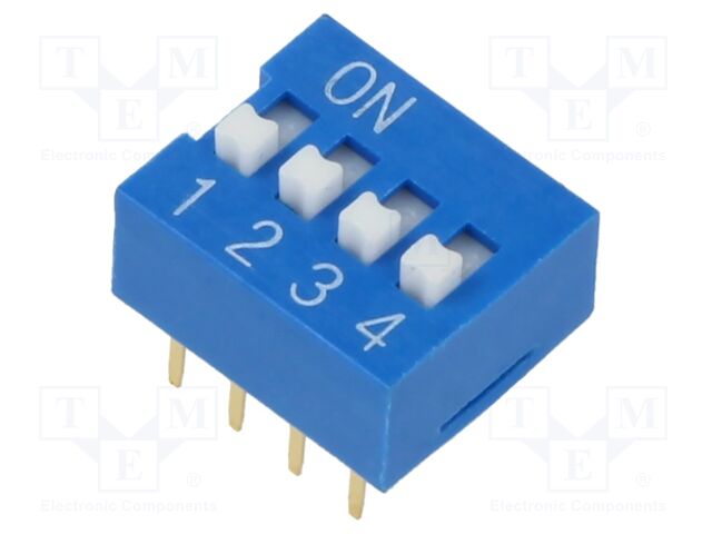 Switch: DIP-SWITCH; Poles number: 4; OFF-ON; 0.025A/24VDC; Pos: 2