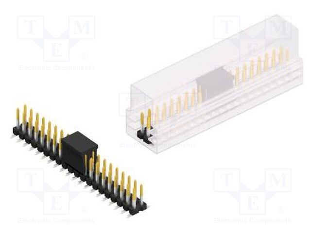 Connector: pin strips; pin header; male; PIN: 40; 2.54mm; SMT; 2x20
