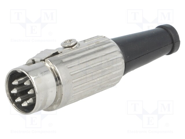 Plug; DIN; male; PIN: 7; Layout: 270°; straight; for cable; soldering