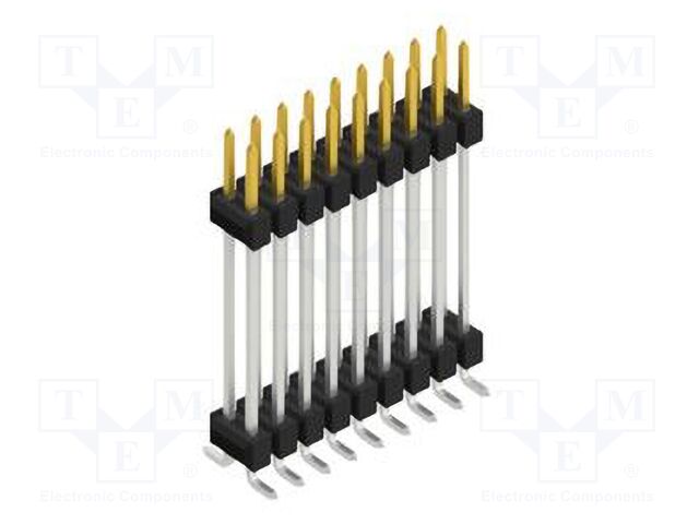 Connector: pin strips; pin header; male; PIN: 18; 2.54mm; SMT; 2x9
