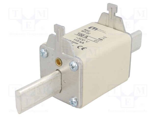 Fuse: fuse; gG; 100A; 500VAC; ceramic,industrial; NH2C; WT-NH