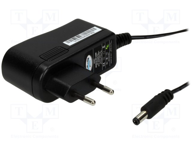 Pwr sup.unit: switched-mode; 12VDC; 1.2A; Out:5,5/2,5; 14.4W; 75%