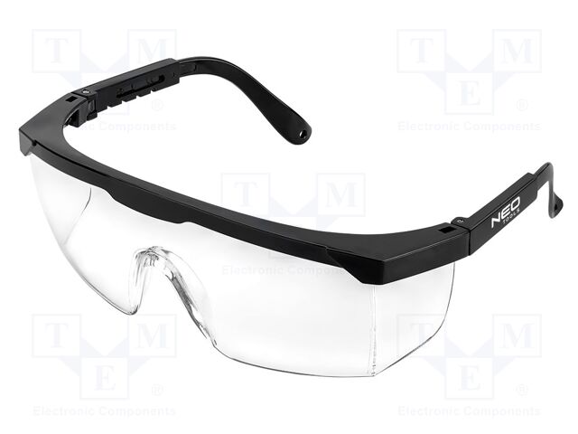 Safety spectacles; Lens: transparent; Resistance to: UV rays