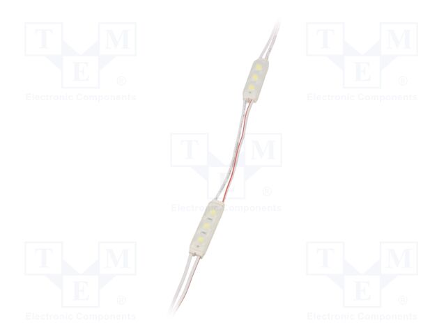 LED; white cold; 7000K; 72lm; 140°; No.of diodes: 3; 8x8x31mm; 60mA