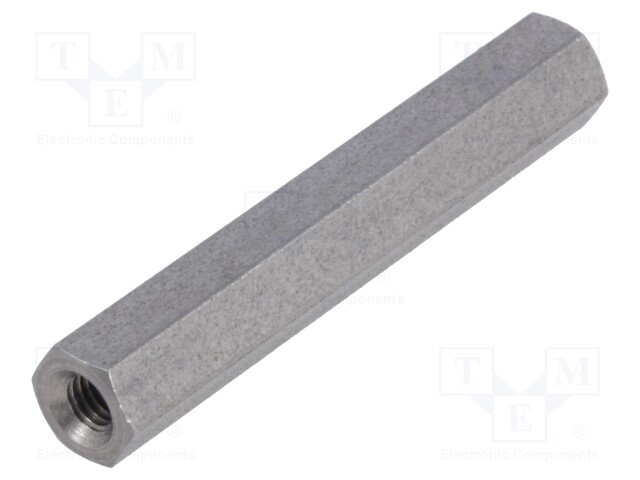 Screwed spacer sleeve; Int.thread: M3; 35mm; hexagonal
