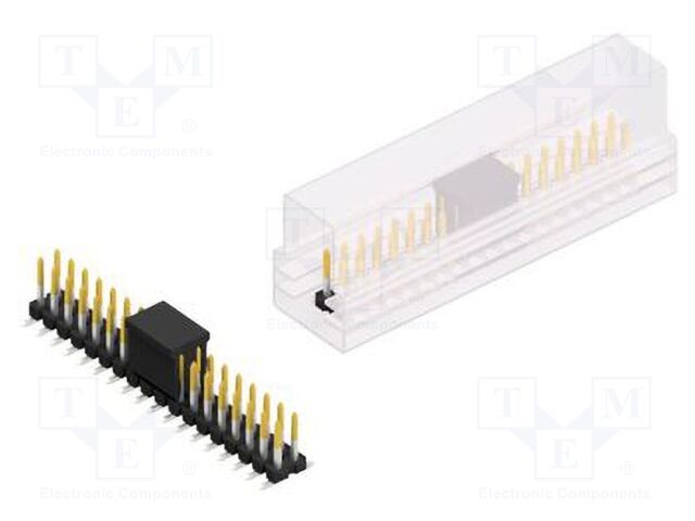 Connector: pin strips; pin header; male; PIN: 36; 2.54mm; SMT; 2x18