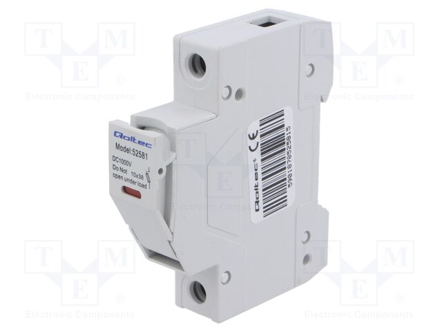 Fuse holder; 10x38mm; for DIN rail mounting; 20A; Poles: 1; 1kVDC