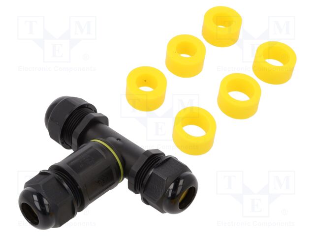 Connector: AC supply; screw terminal; IP68; Body: black