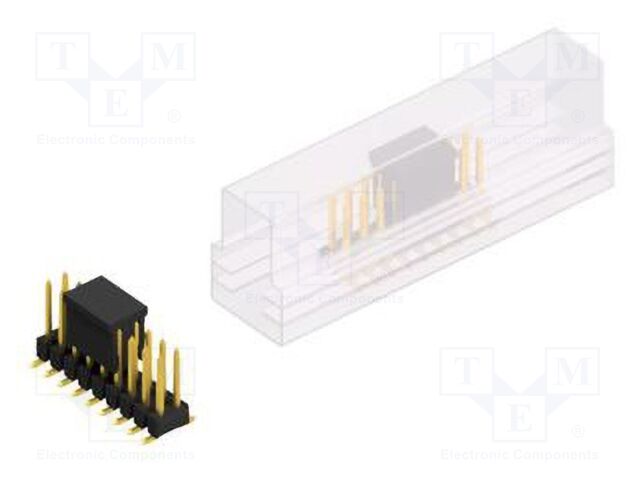 Connector: pin strips; pin header; male; PIN: 18; 2.54mm; SMT; 2x9