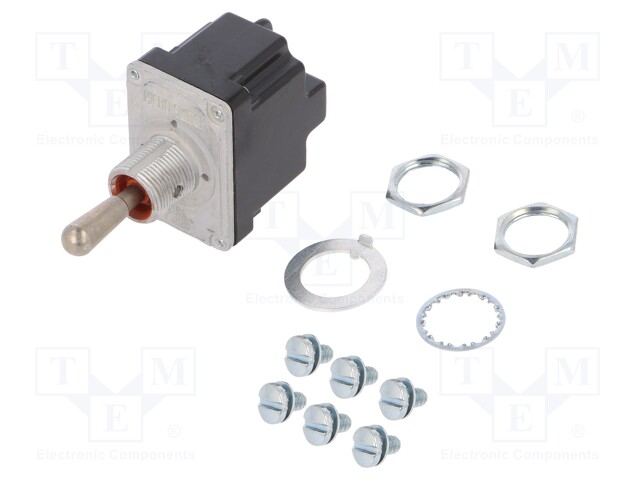 Switch: toggle; Pos: 3; DPDT; ON-ON-ON; 15A/125VAC; Leads: screw