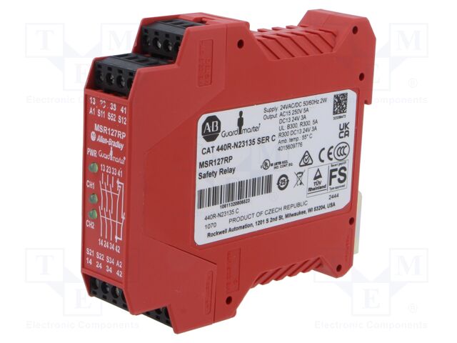 Module: safety relay; MSR; 24VAC; 24VDC; IN: 3; OUT: 3; -5÷55°C; IP40