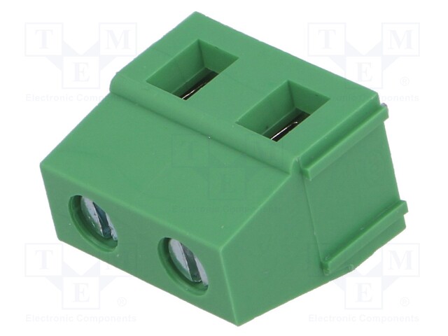 PCB terminal block; angled; 7.5mm; ways: 2; on PCBs; 2.5mm2; tinned
