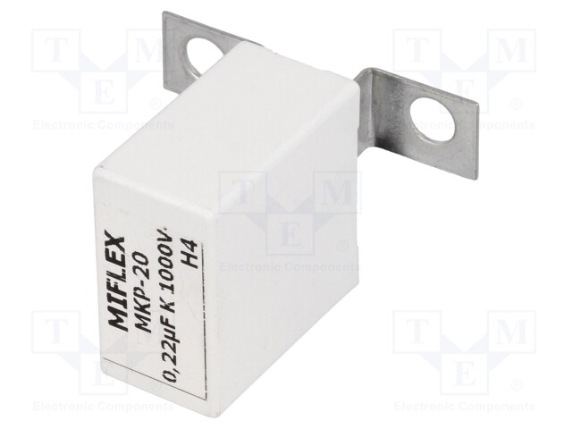 Capacitor: polypropylene; 0.22uF; ±10%; 38x42.5x21mm; 1000VDC