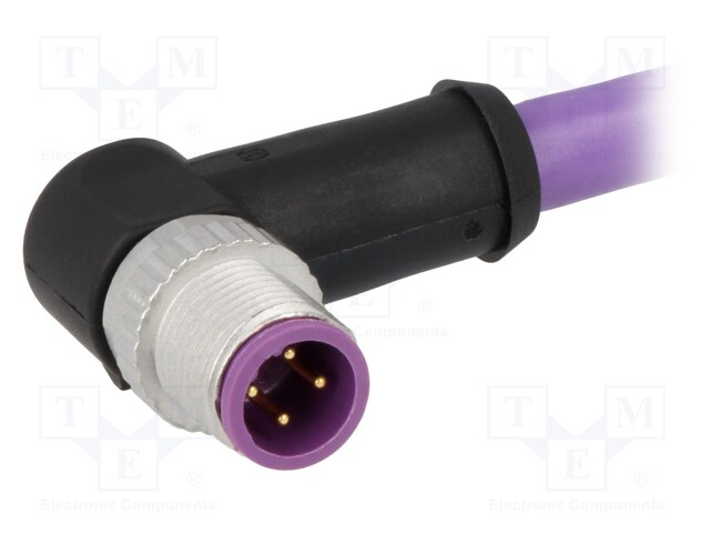 Plug; M12; PIN: 4; male; B code-Profibus; 2m; Insulation: PVC; cables