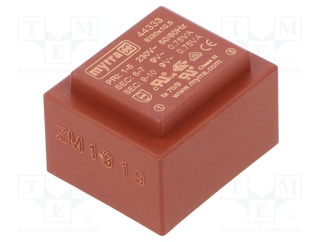 Transformer: encapsulated; 1.5VA; 230VAC; 9V; 9V; 83mA; 83mA
