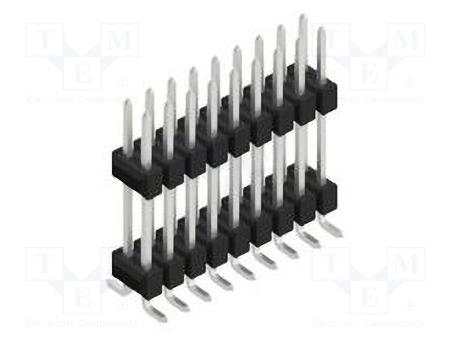 Connector: pin strips; pin header; male; PIN: 18; 2.54mm; SMT; 2x9